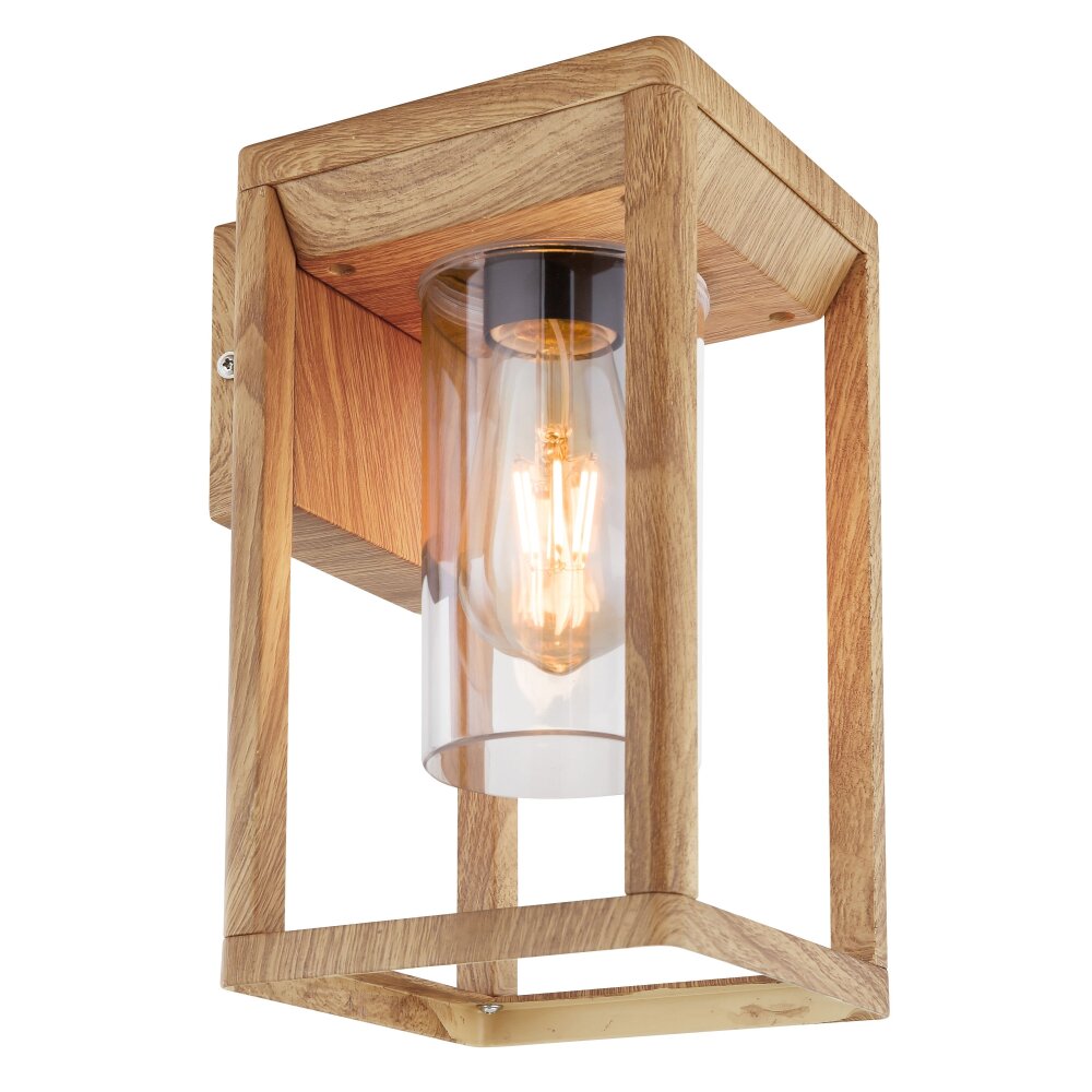 Globo CANDELA Außenwandleuchte Holz dunkel, 1-flammig main product photo