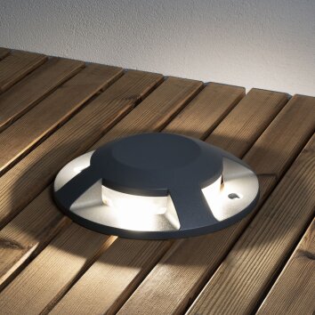 Konstsmide Bodeneinbauleuchte LED Anthrazit, 4-flammig