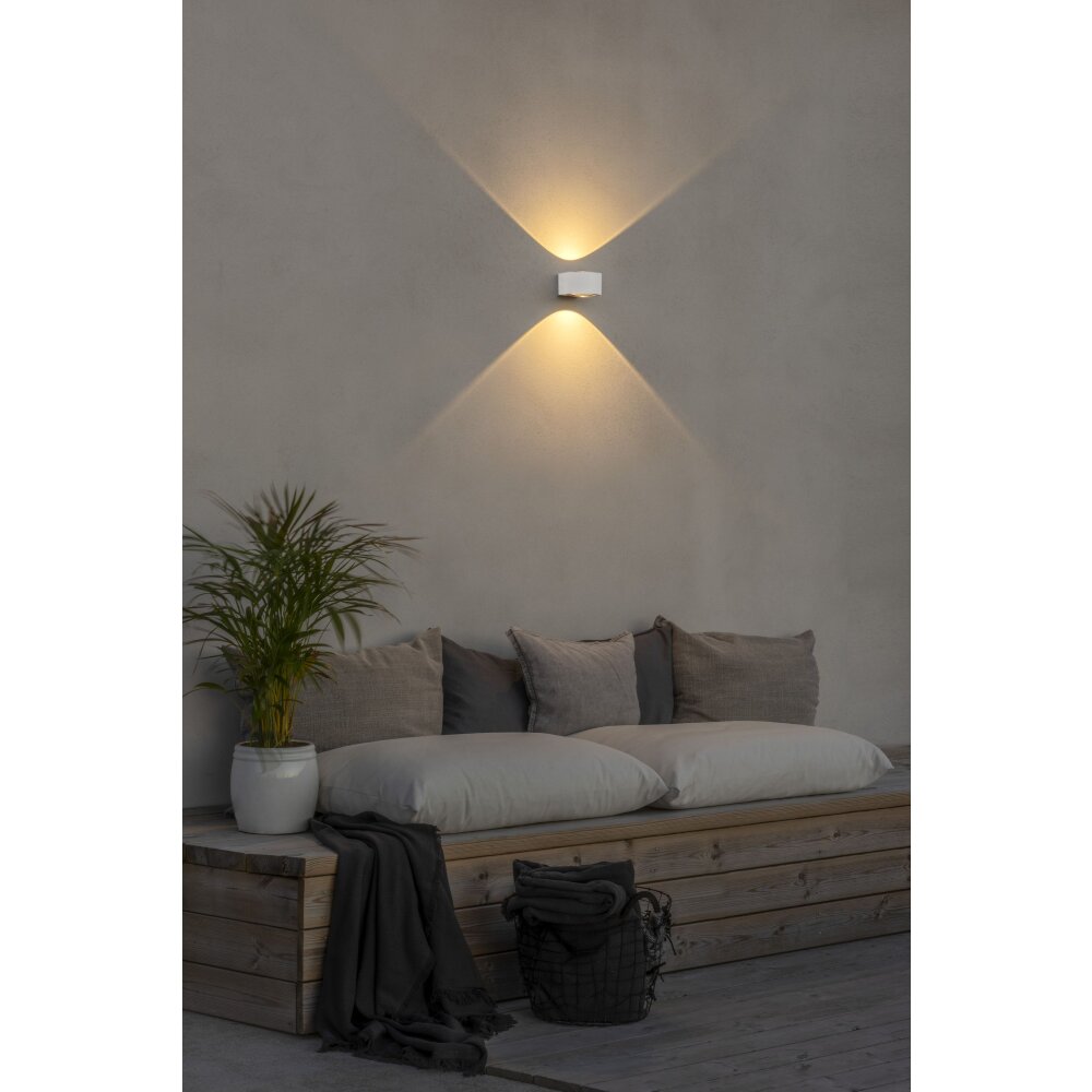 Konstsmide Gela Außenwandleuchte LED Weiß, 2-flammig main product photo