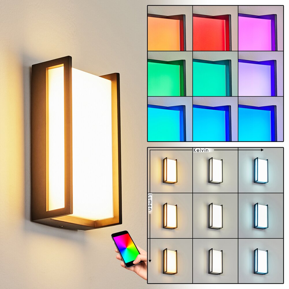 Skove Außenwandleuchte LED Anthrazit, 1-flammig, Farbwechsler main product photo