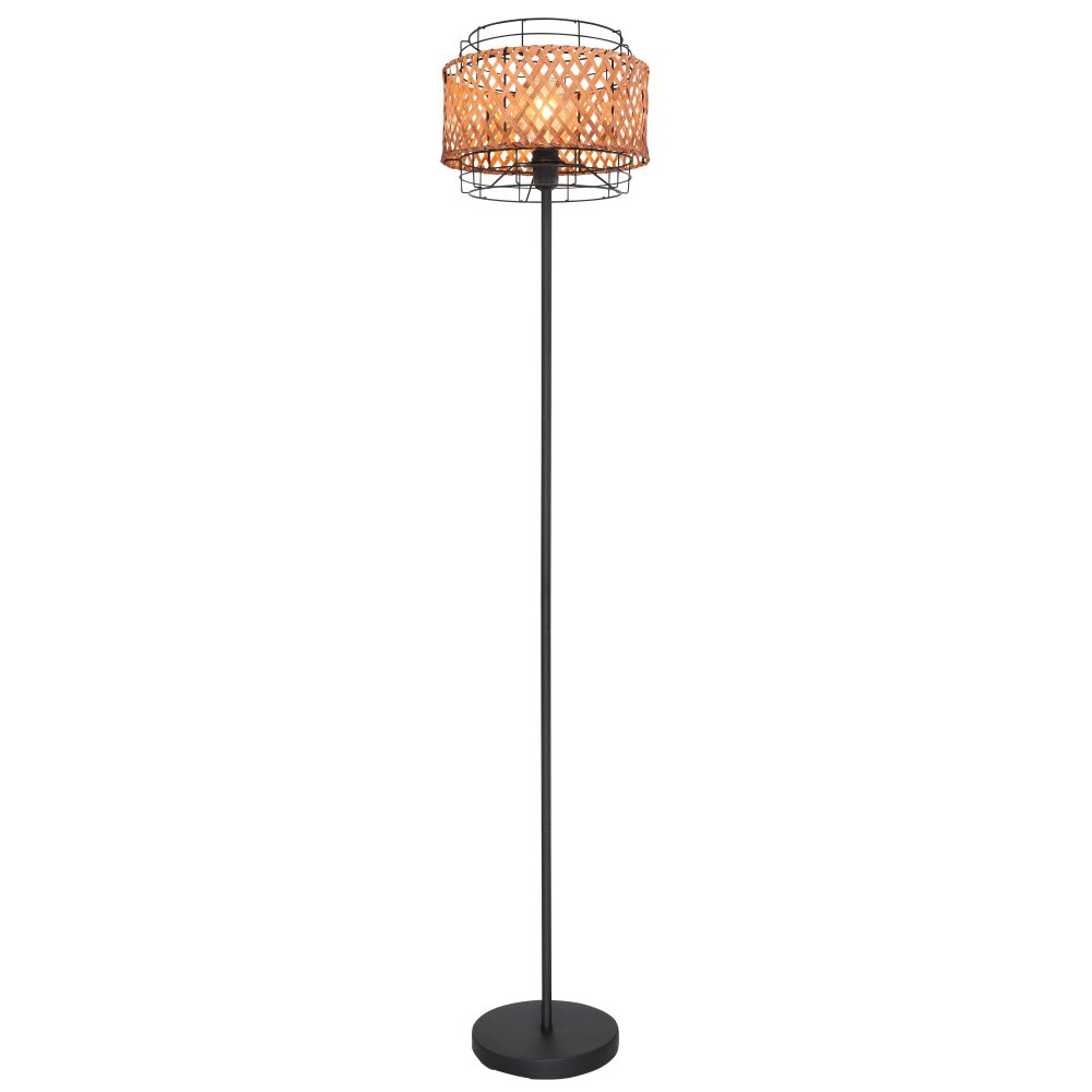 Globo GINA Stehleuchte Holz dunkel, Schwarz, 1-flammig main product photo