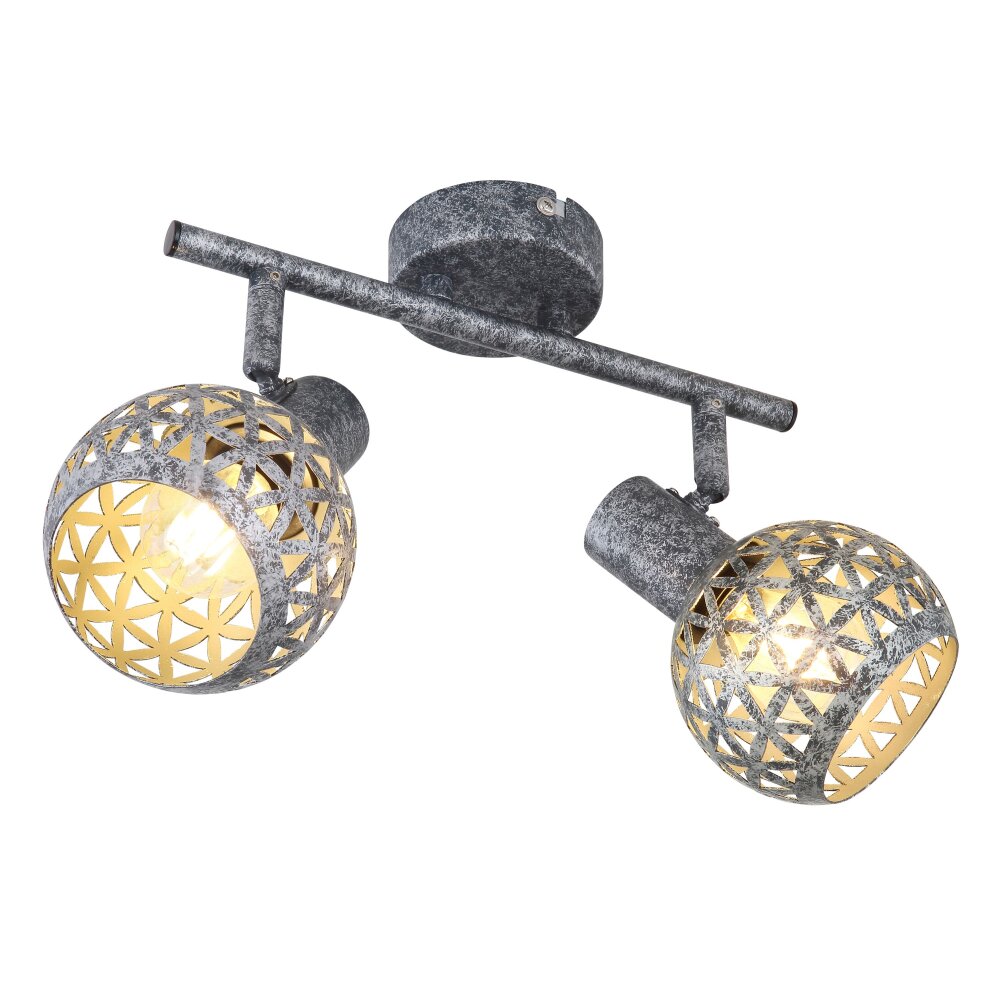 Globo LELA Deckenleuchte Altsilber, 2-flammig main product photo