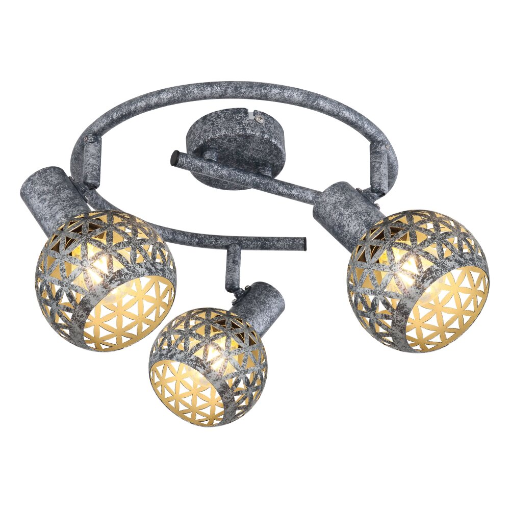 Globo LELA Deckenleuchte Altsilber, 3-flammig main product photo