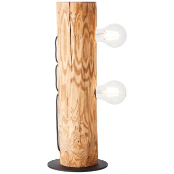 Brilliant Odun Pendelleuchte LED Holz hell, Schwarz G99434/36