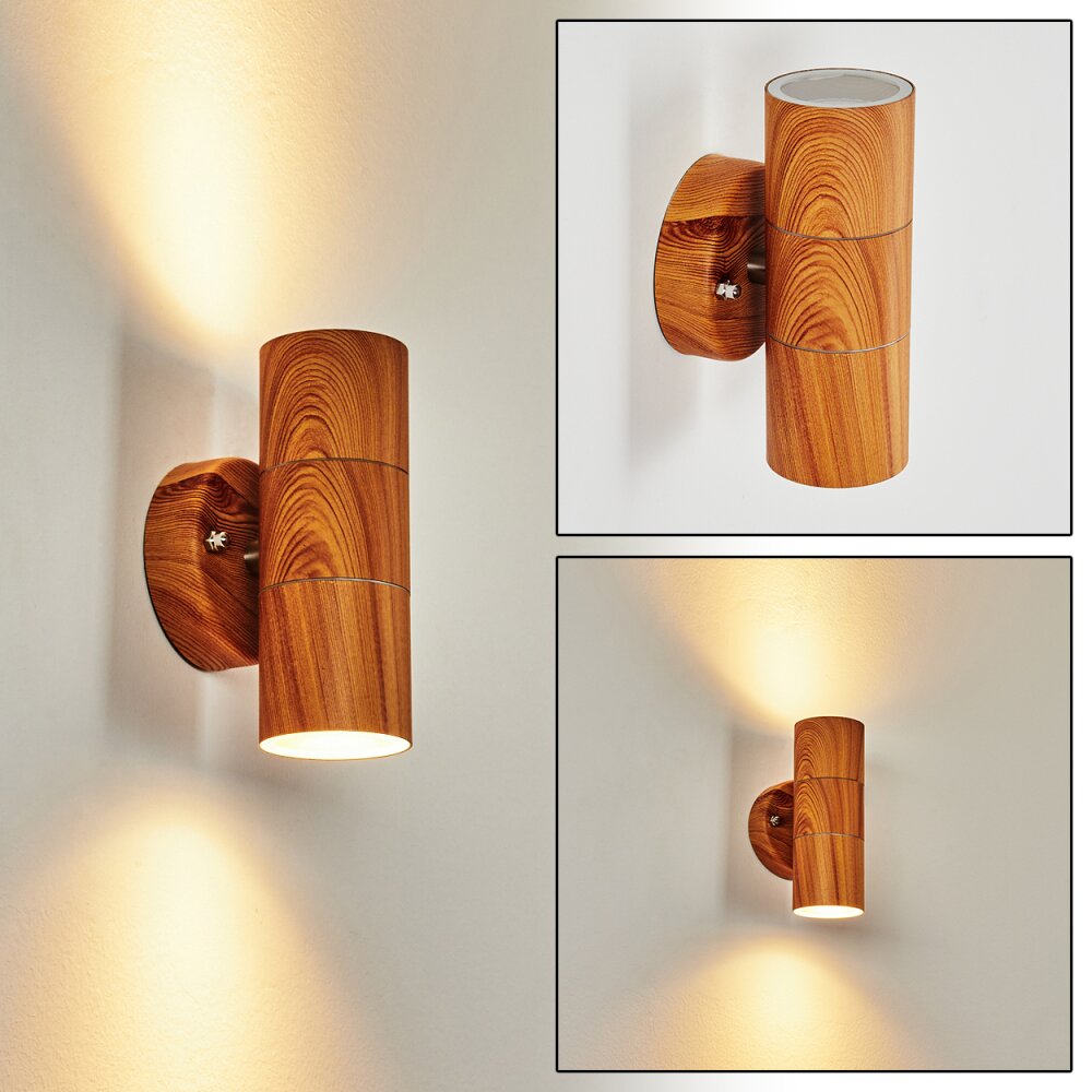 Tenvik Außenwandleuchte Braun, Holzoptik, 2-flammig main product photo