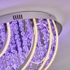 Toirano Deckenleuchte LED Chrom, Glitzereffekt, Silber, Weiß, 2-flammig, Fernbedienung, Farbwechsler