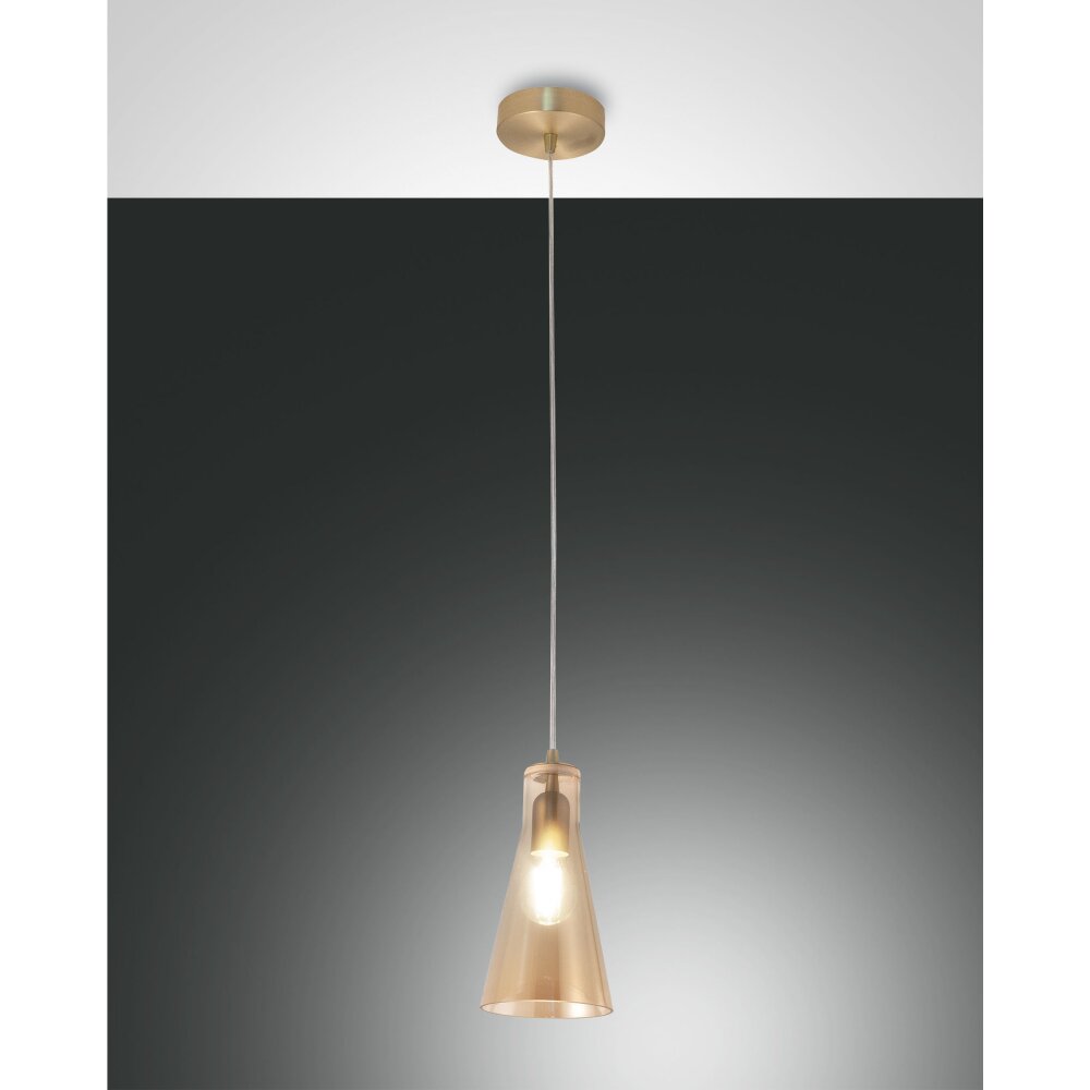 Fabas Luce Dafne Pendelleuchte Messing, 1-flammig main product photo