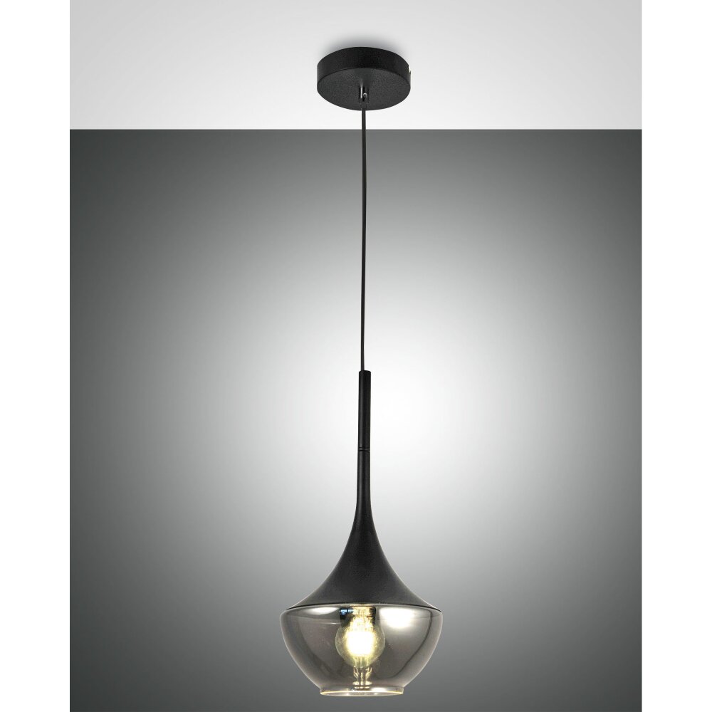 Fabas Luce Apollo Pendelleuchte Schwarz, 1-flammig main product photo