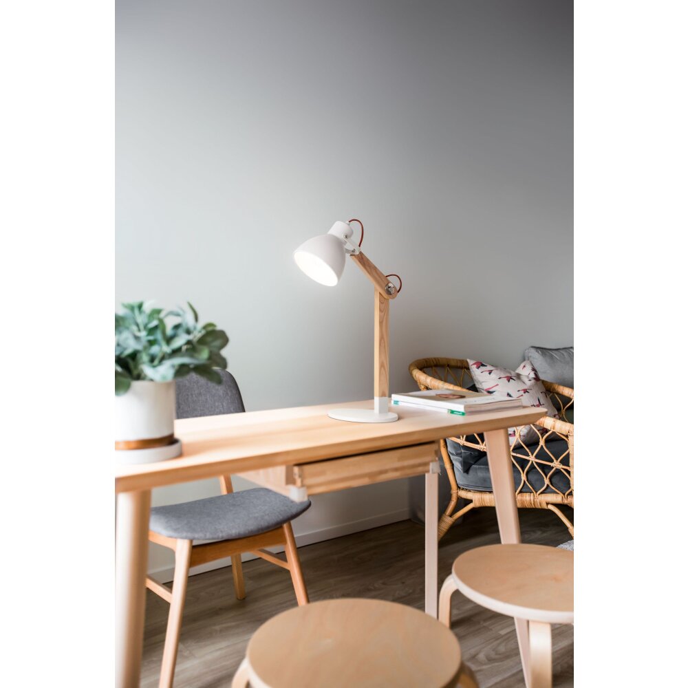 Fabas Luce Sveva Tischleuchte Holz hell, Weiß, 1-flammig main product photo