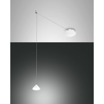 Fabas Luce Isabella Pendelleuchte LED Chrom, Weiß, 1-flammig