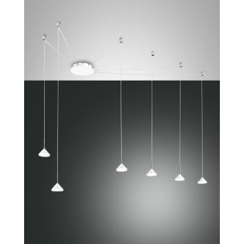 Fabas Luce Isabella Pendelleuchte LED Chrom, Weiß, 1-flammig