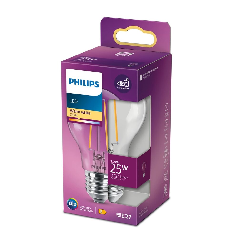 Philips LED E27 2,2 Watt 2700 Kelvin 250 Lumen main product photo