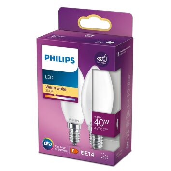 Philips 2er Set LED E14 4,3 Watt 2700 Kelvin 470 Lumen