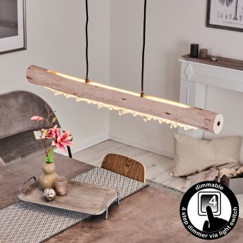 Rodeche Pendelleuchte LED Klar, Naturfarben, 2-flammig