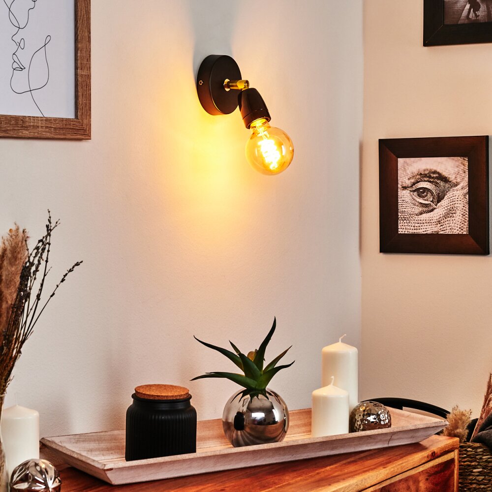 Musland Wandleuchte Gold, Schwarz, 1-flammig main product photo
