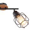Globo WILLA Deckenleuchte Holz dunkel, Schwarz, 2-flammig