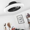 Piraeus Deckenventilator LED Schwarz, 1-flammig, Fernbedienung, Farbwechsler