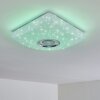 Lovisa Deckenleuchte LED Chrom, Weiß, 1-flammig, Fernbedienung, Farbwechsler