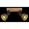 Globo LENNA Deckenleuchte Holz dunkel, Schwarz, 2-flammig