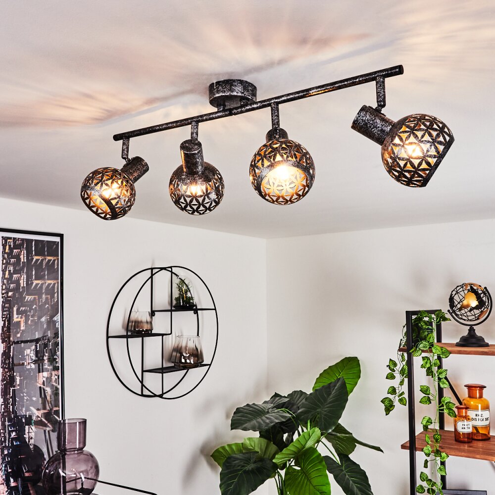 Stavik Deckenleuchte Schwarz, Silber, 4-flammig main product photo