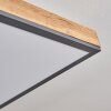 Salmi Deckenpanel LED Holzoptik, Schwarz, Weiß, 1-flammig, Fernbedienung
