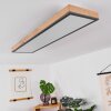 Salmi Deckenpanel LED Holzoptik, Schwarz, Weiß, 1-flammig