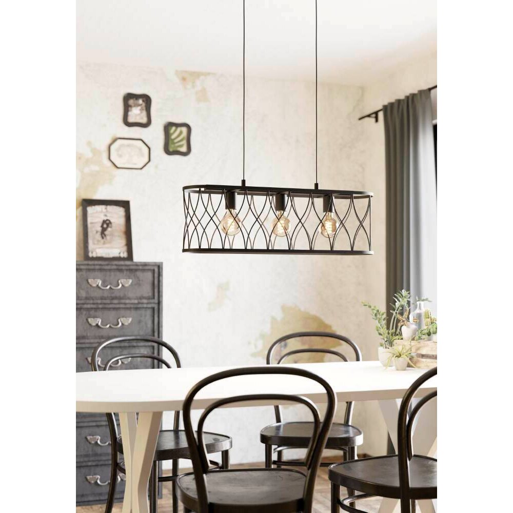 Eglo Leuchten GILTSPUR Pendelleuchte Schwarz, 3-flammig main product photo