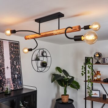 Finnfjord Deckenleuchte Naturfarben, Schwarz, 4-flammig