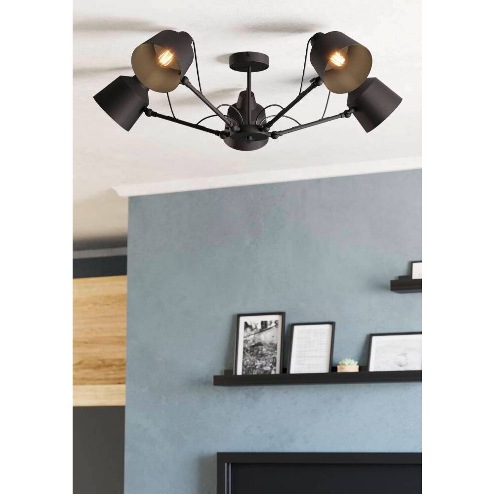 Eglo Leuchten BASURTU Deckenleuchte Schwarz, 5-flammig main product photo