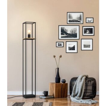 Eglo Leuchten LIBERTAD Stehlampe Braun, Schwarz, 1-flammig