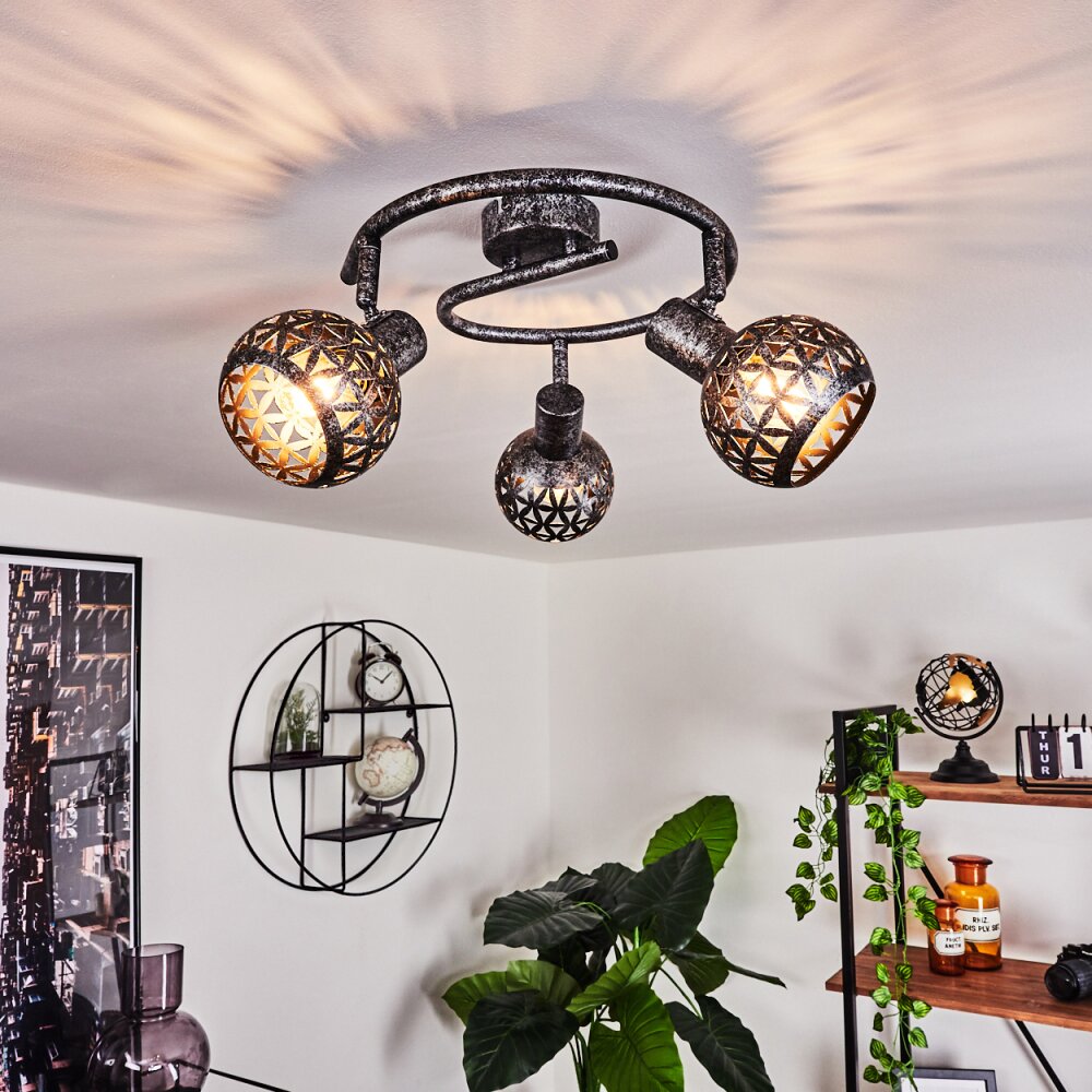 Stavik Deckenleuchte Schwarz, Silber, 3-flammig main product photo