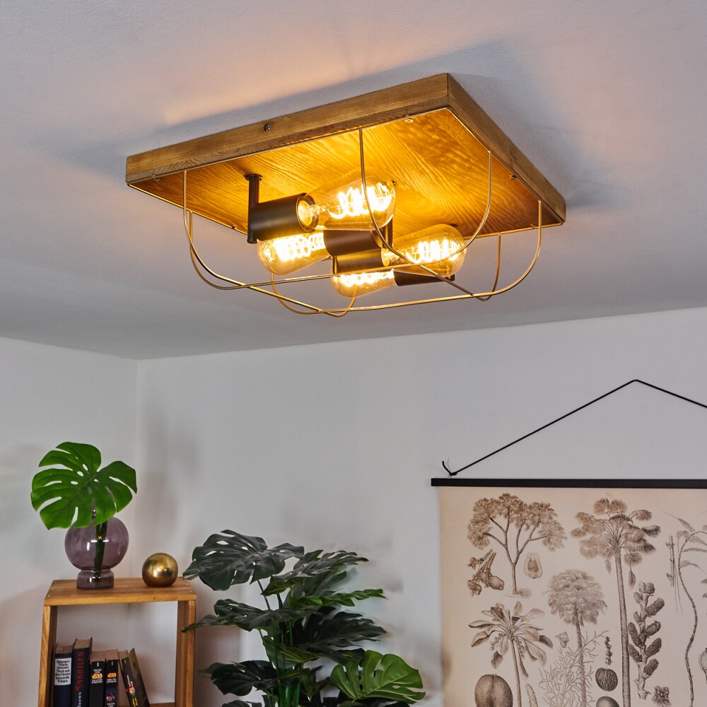 Hodne Deckenleuchte Naturfarben, Schwarz, 4-flammig main product photo