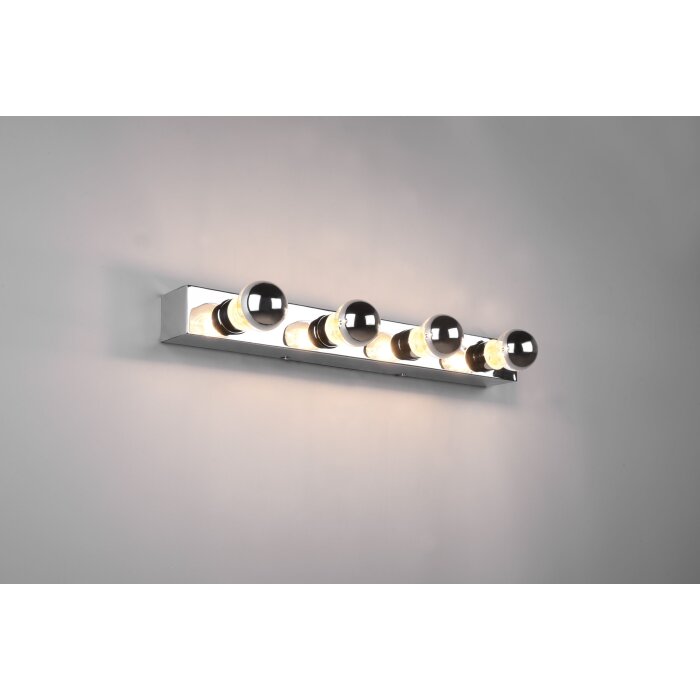 Tamara Bathroom Wall Light With Switch Chrome Ribbed Glass