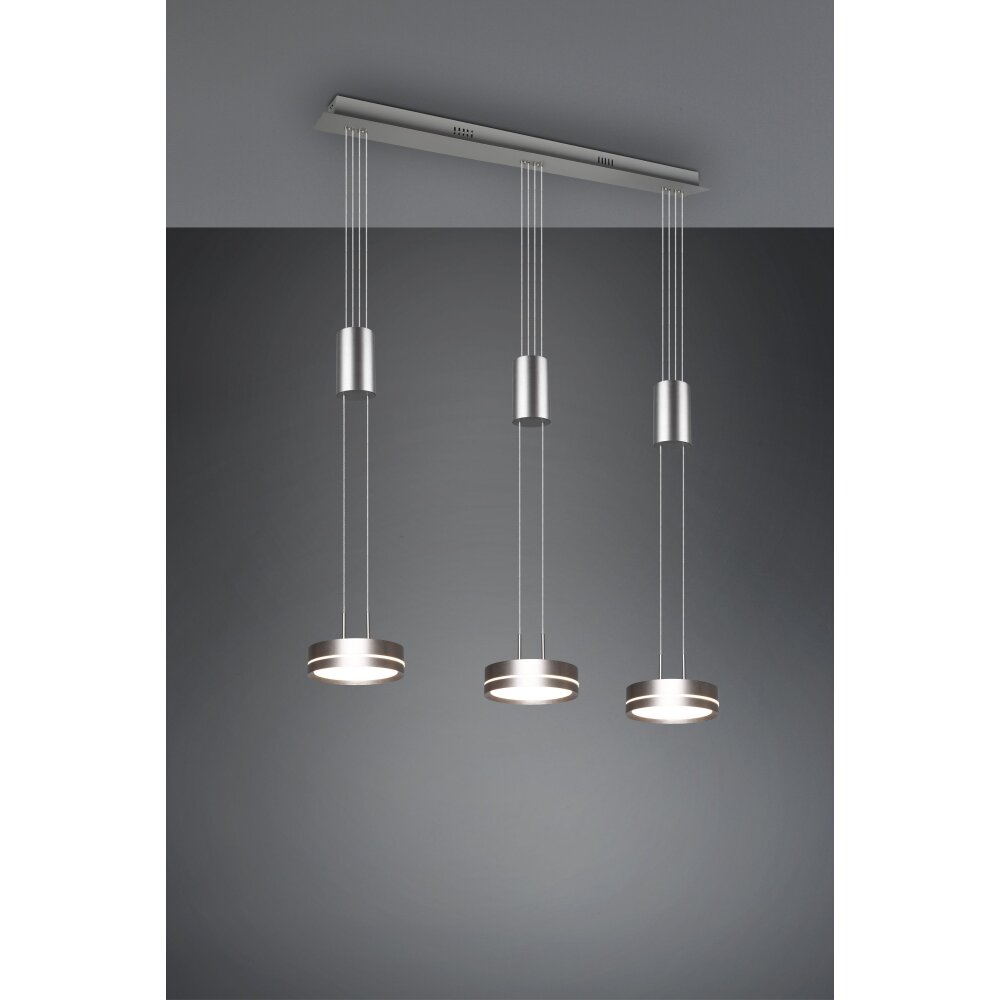 Trio Leuchten Franklin Pendelleuchte LED Nickel-Matt, 3-flammig main product photo
