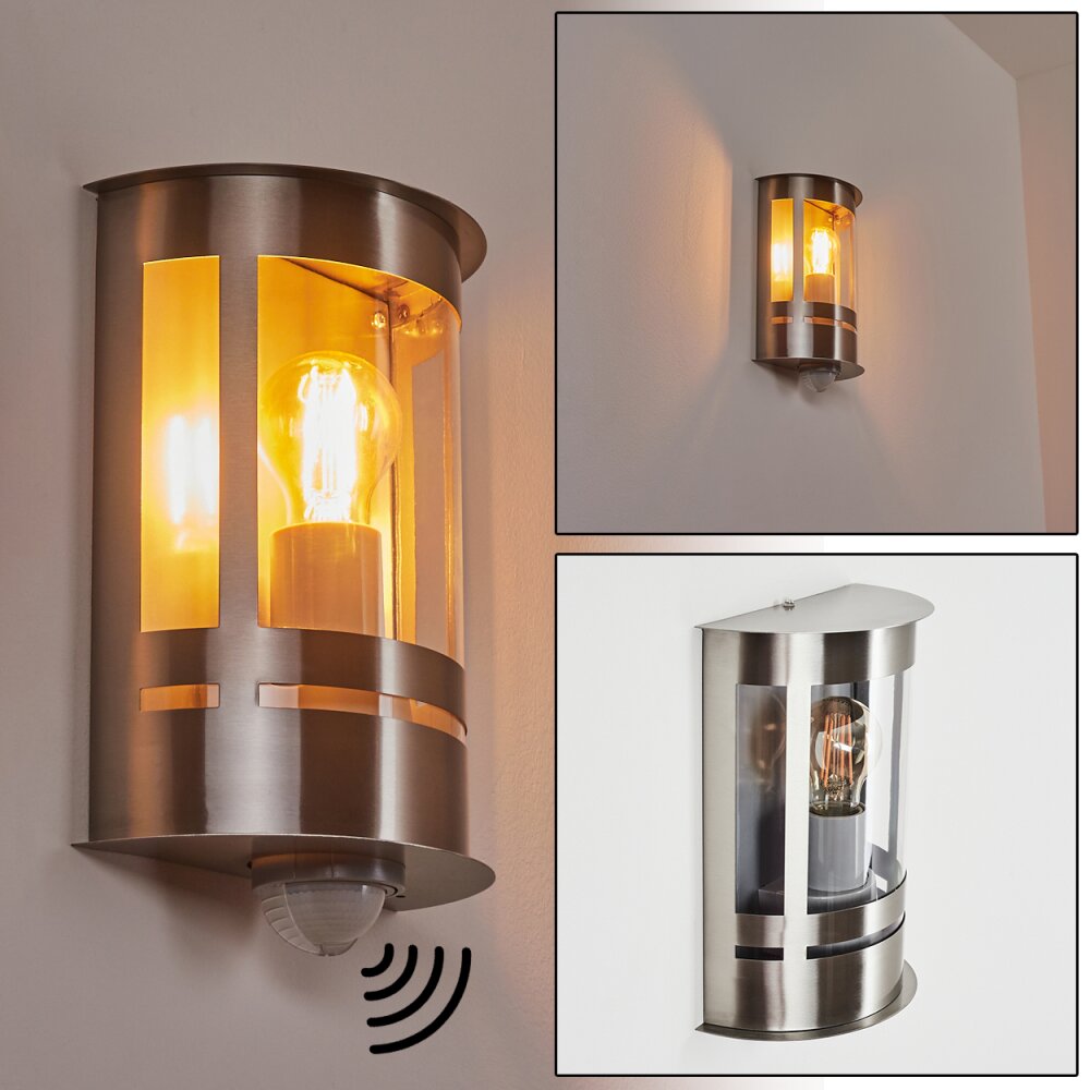 Lauvdal Außenwandleuchte Edelstahl, 1-flammig, Bewegungsmelder main product photo