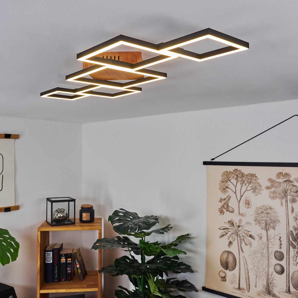 Zocca Deckenleuchte LED Braun, Holz dunkel, 1-flammig main product photo