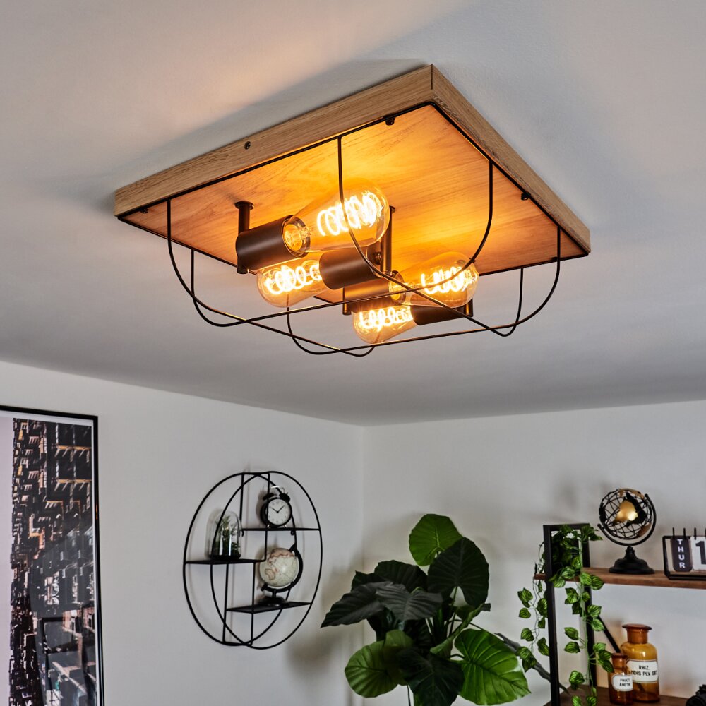 Hodne Deckenleuchte Naturfarben, Schwarz, 4-flammig main product photo