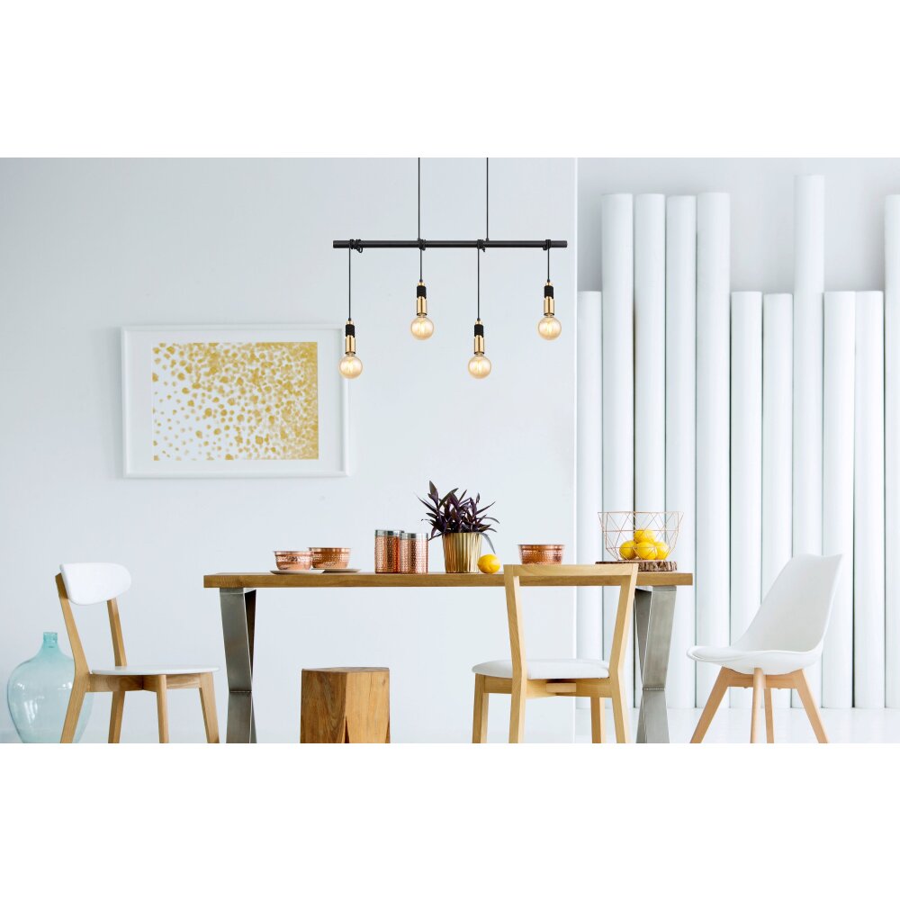 Globo ALEXIUS Hängeleuchte Messing, Schwarz, 4-flammig main product photo