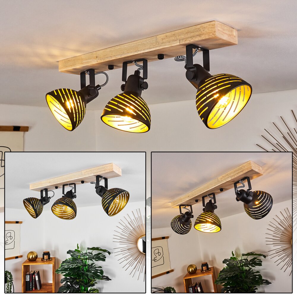 Osina Deckenleuchte Braun, Schwarz, 3-flammig main product photo