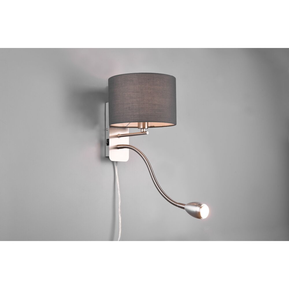 Trio Leuchten Hotel Wandleuchte Nickel-Matt, 2-flammig main product photo