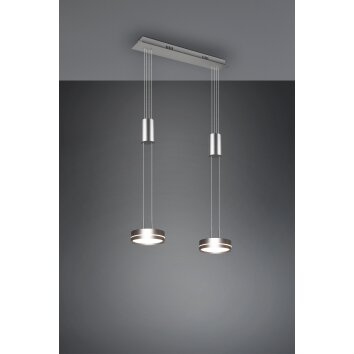 Trio Leuchten Franklin Pendelleuchte LED Nickel-Matt, 2-flammig