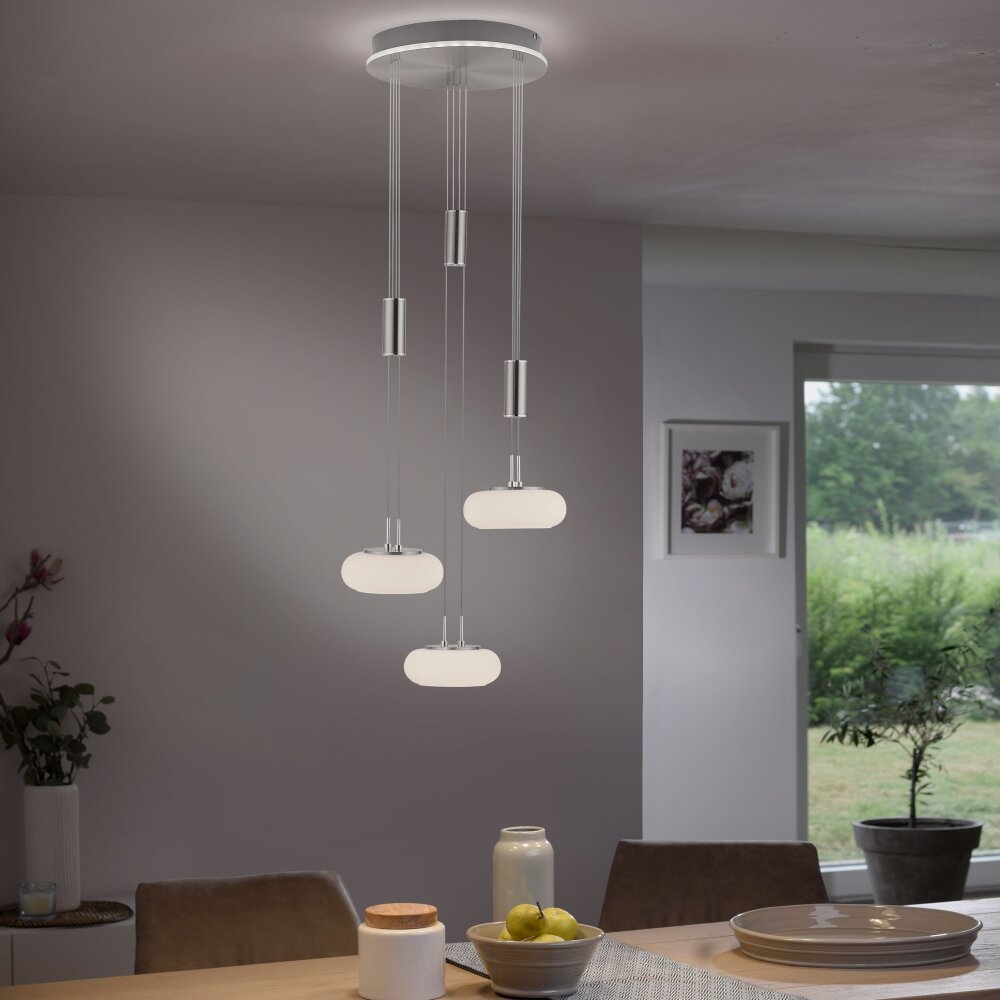 Paul Neuhaus Q-ETIENNE Pendelleuchte LED Stahl gebürstet, 4-flammig, Fernbedienung main product photo