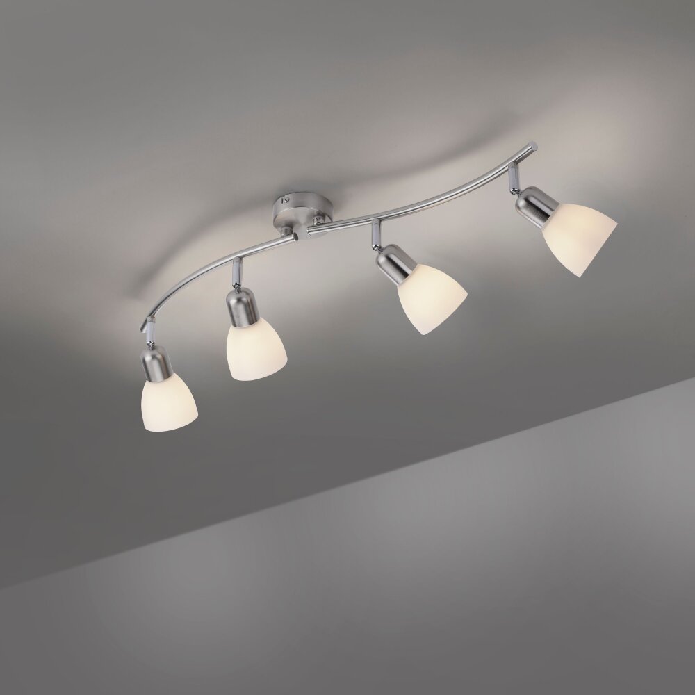 Leuchten Direkt KARO Deckenleuchte Stahl gebürstet, 4-flammig main product photo