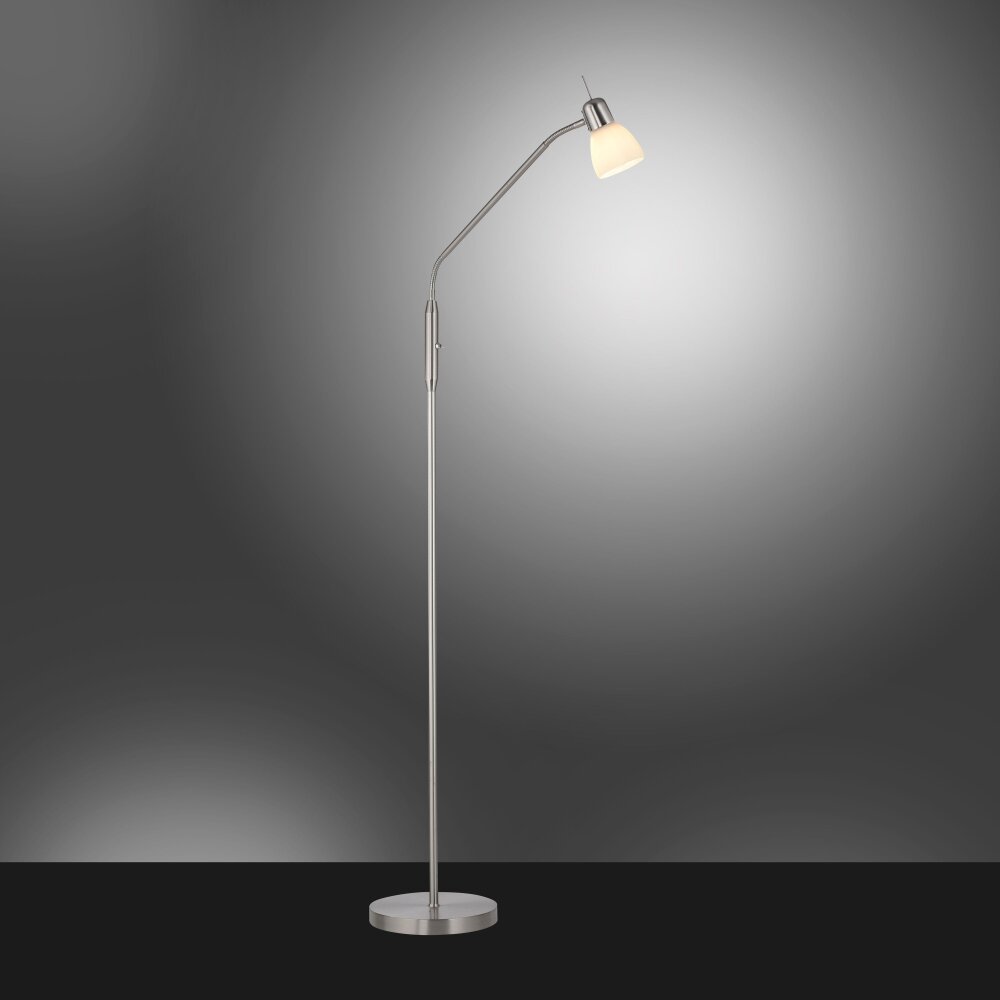Leuchten Direkt KARO Stehleuchte Stahl gebürstet, 1-flammig main product photo