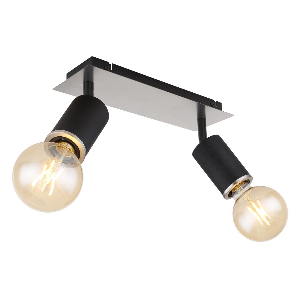 Globo JOSEBA Deckenleuchte Schwarz, 2-flammig main product photo