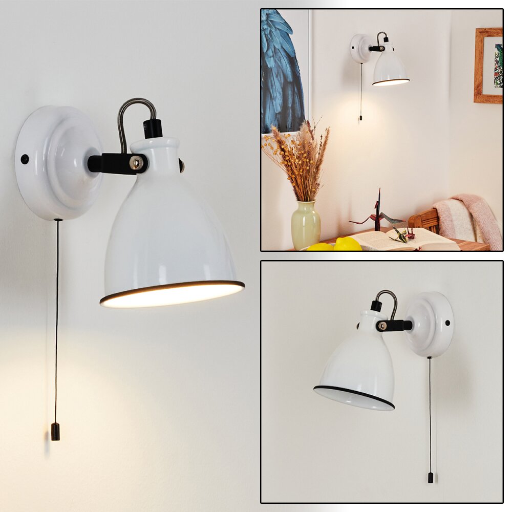 Selki Wandleuchte Schwarz, Weiß, 1-flammig main product photo