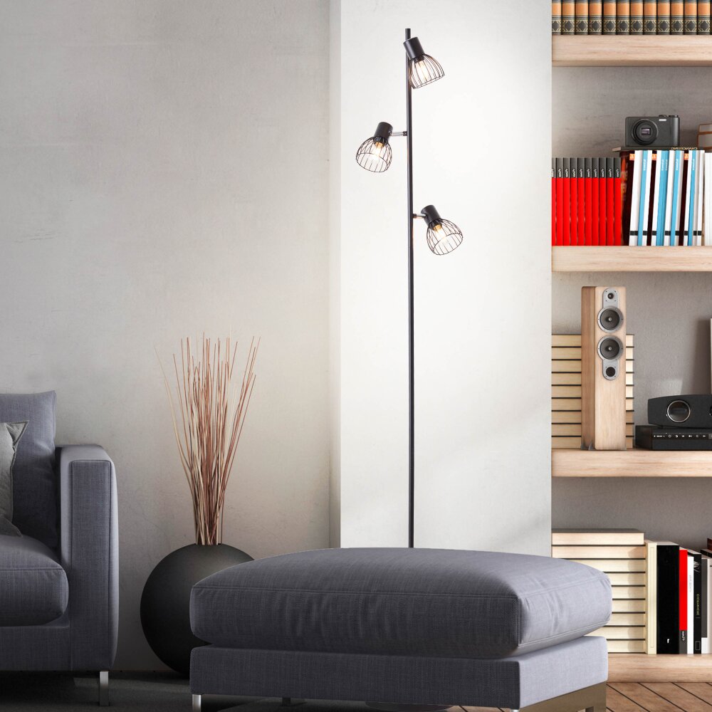 Brilliant Leuchten Blacky Stehlampe Schwarz, 3-flammig main product photo