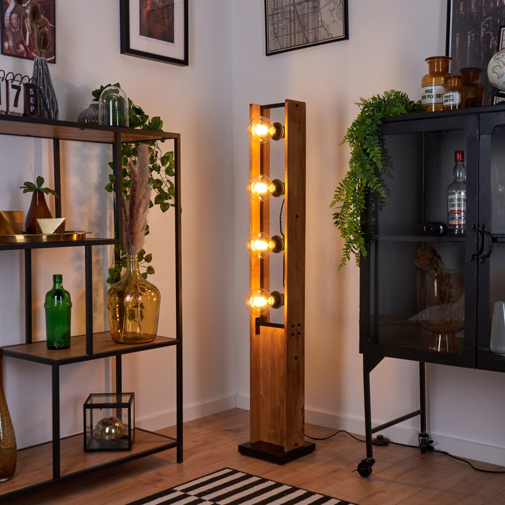 Maahui Stehleuchte Naturfarben, Schwarz, 4-flammig main product photo