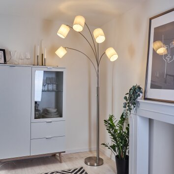 Antillo Bogenleuchte Nickel-Matt, 5-flammig