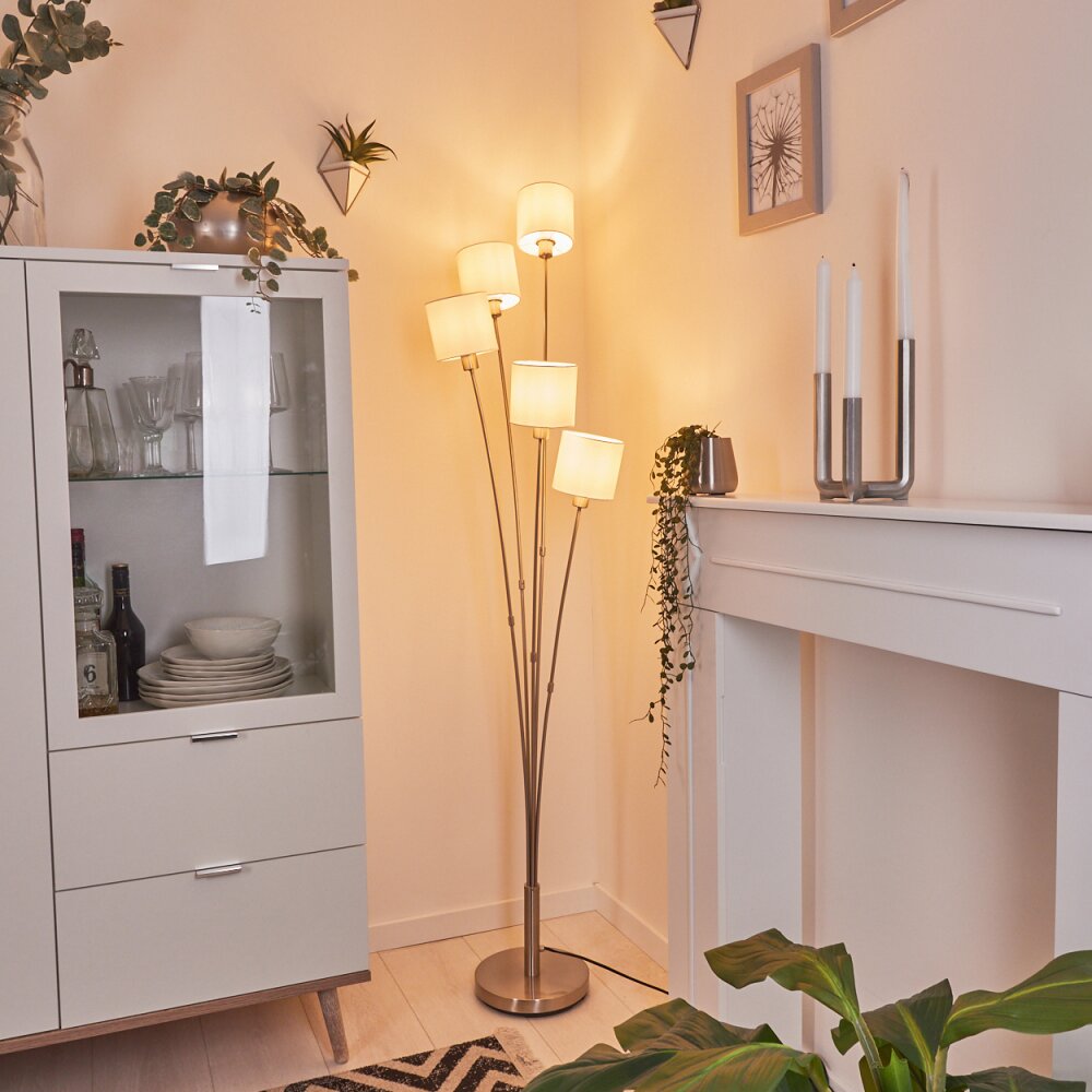 Alsen Stehleuchte Nickel-Matt, 5-flammig main product photo